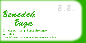 benedek buga business card